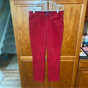 GANT Nelly Regular Fit Womens Slim Leg Corduroy Trousers W30 L32 Red Cotton